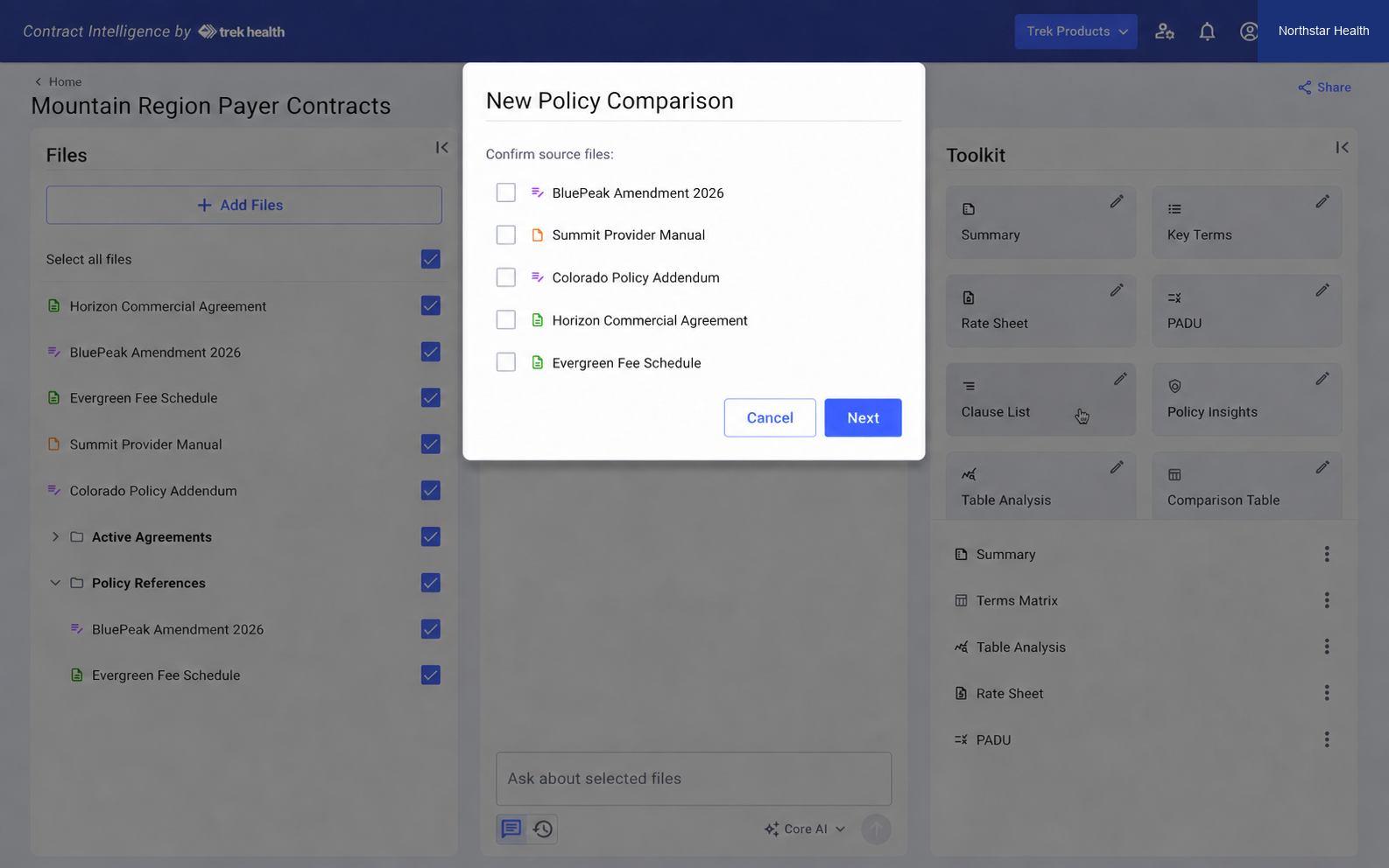 Policy comparison setup using fictional payer agreements